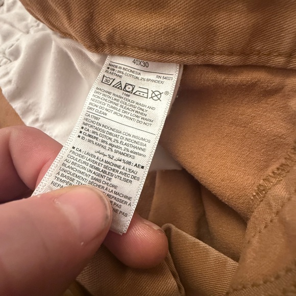 Old Navy Pants Mens 40X30  Brown  Ultimate Loose Pockets Cotton Chino - Picture 4 of 11